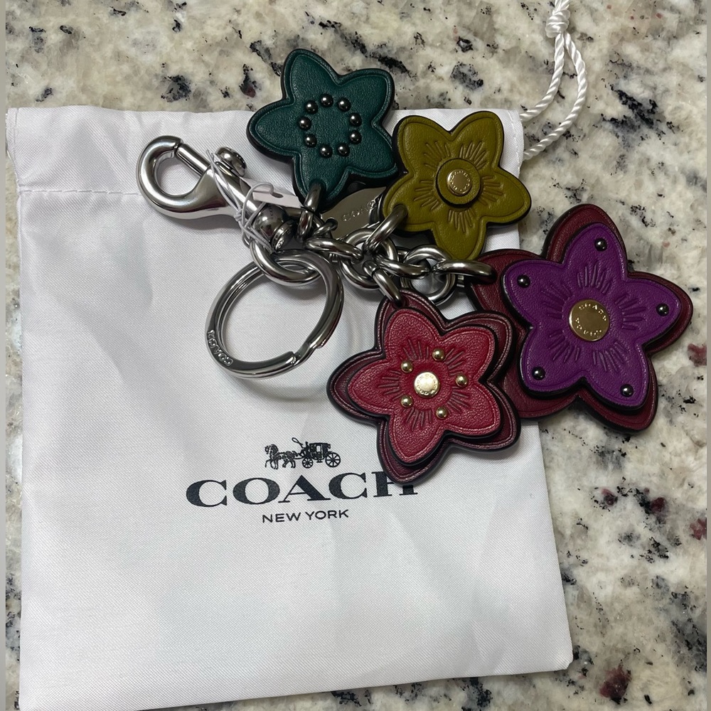 Coach Deep Berry Wildflower Mix bag charm